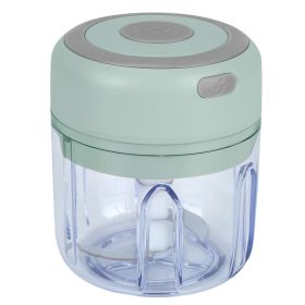 Mini Electric Garlic Chopper 8.45OZ Cordless Garlic Mincer Food Chopper Rechargeable Food Blender Chili Nut Onion Pepper Meat Ginger Food (Option: Green-1Pc)