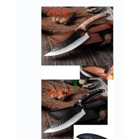 Slaughter Cutting Meat Boning Small Scimitar Special Skinning Killing Pigs Butcher (Option: Sheath-Two black and  two brown-Set)